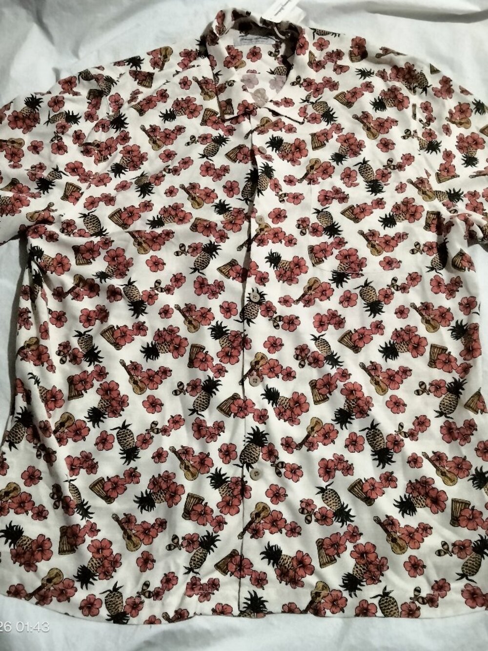Tommy Bahama The Veracruz Cay Mens XL Tropical Pineapple Hibiscus Shirt ST326927